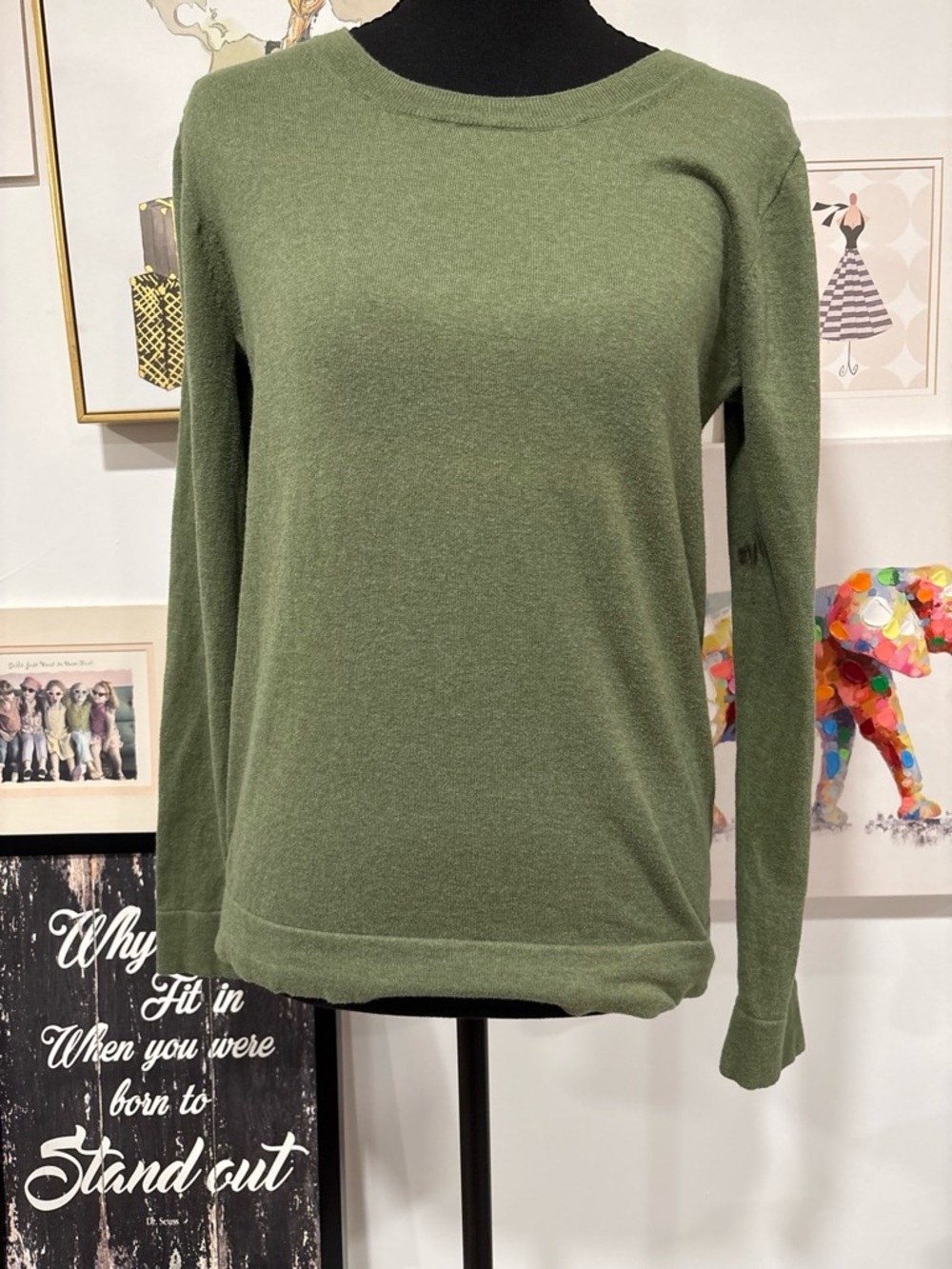 J. Crew Olive Green Crewneck Sweater #fall #transition